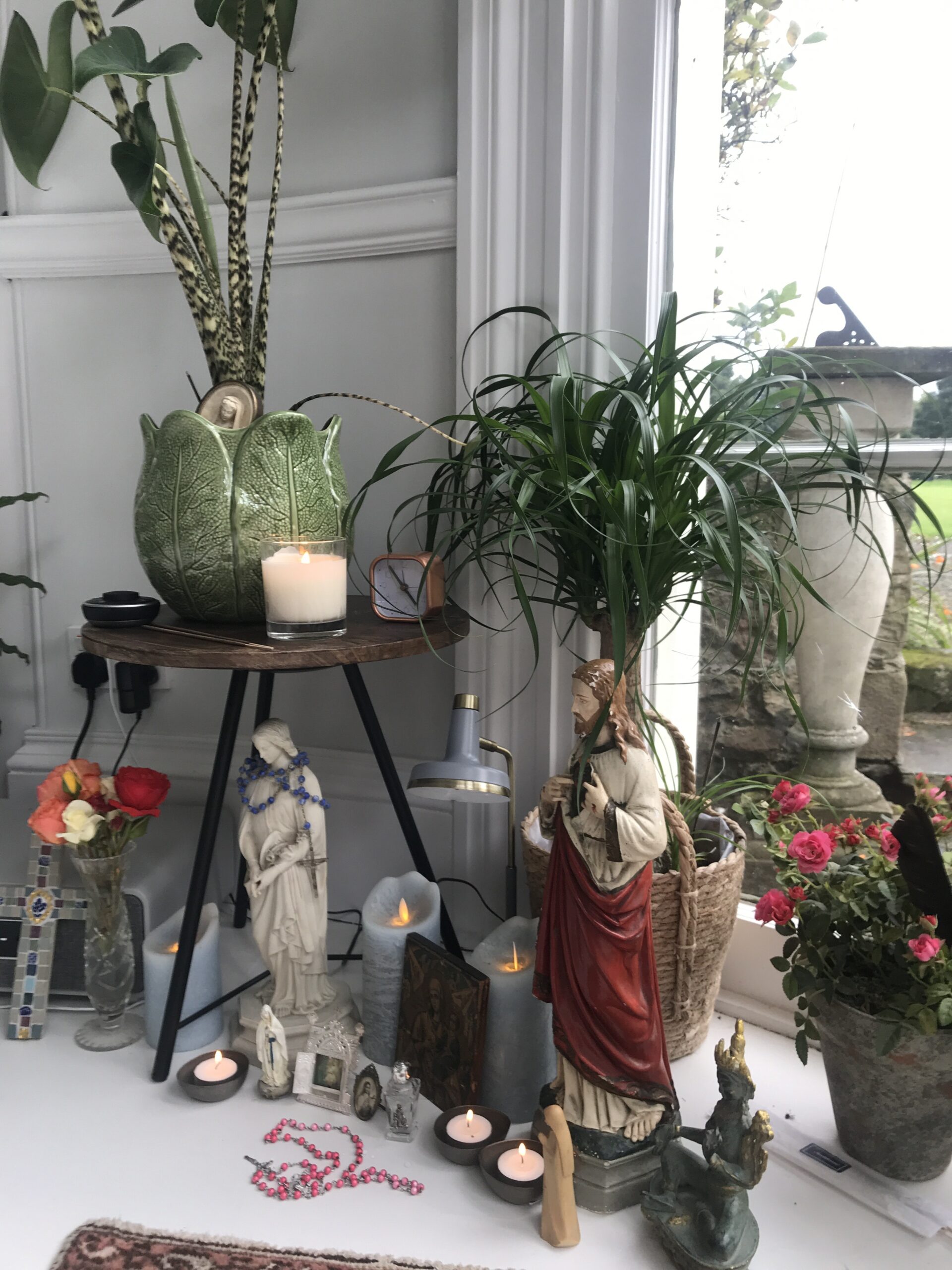 an altar made for the Quietly Praying Gratitude Womens Group at YogaSpace Yorkshire yoga studio