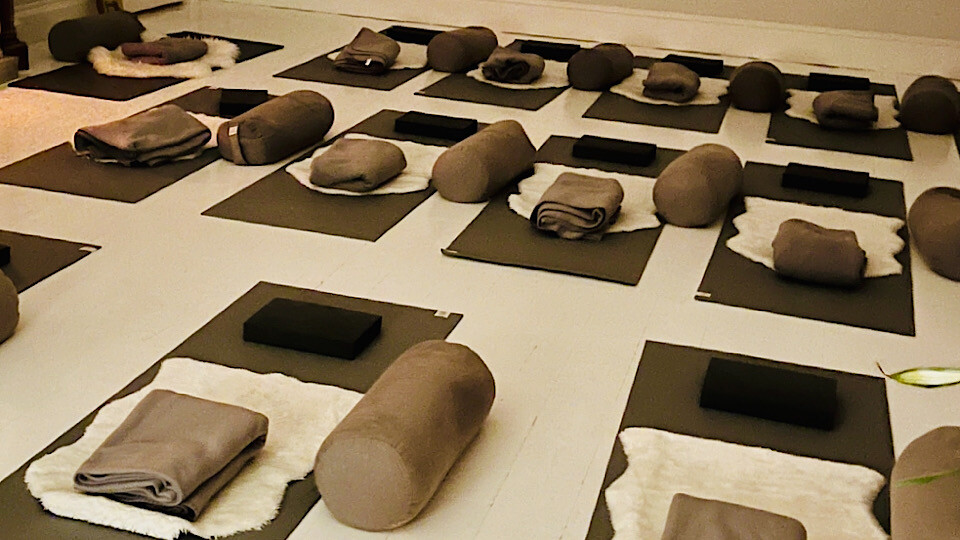 The Listening Body Yin Yoga class studio at Yogaspace Yorkshire Pop up class September